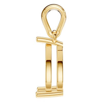 PE-1923 Yellow Gold Pendant UNSET - Side View