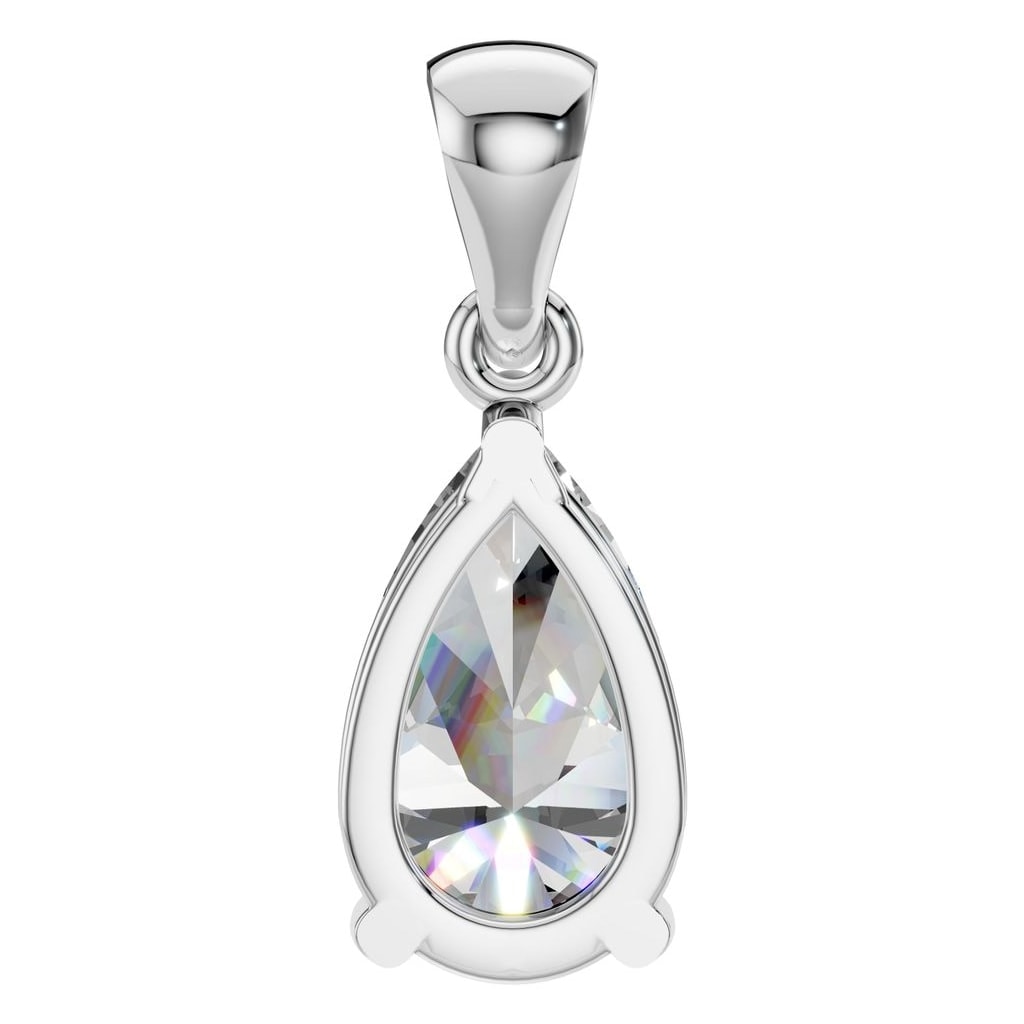 PE-1923 White Gold Pendant SET - BACK