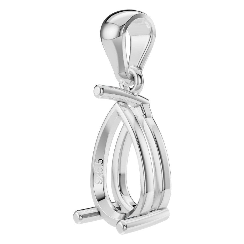 PE-1923 White Gold Pendant UNSET - ANGLE