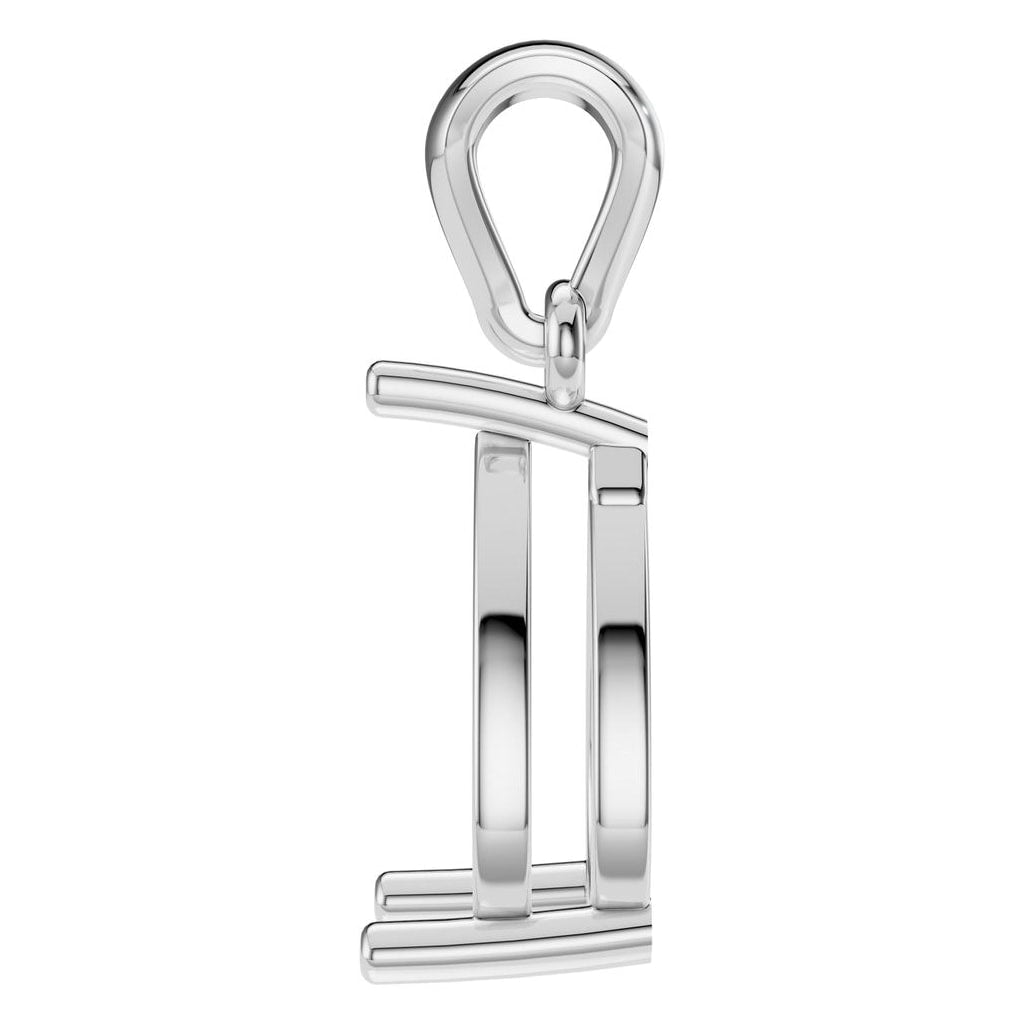 PE-1923 White Gold Pendant UNSET - Side View