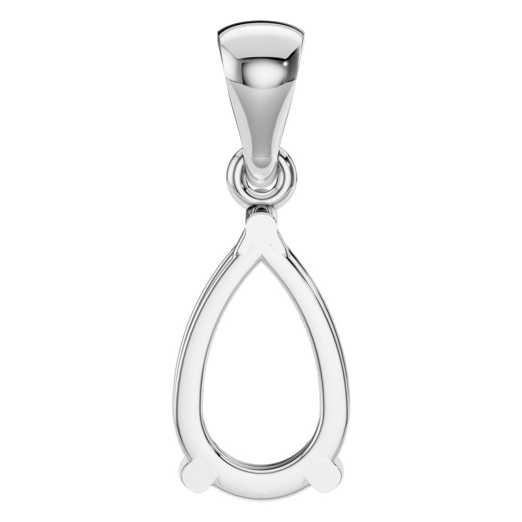 PE-1923 White Gold Pendant UNSET - BACK