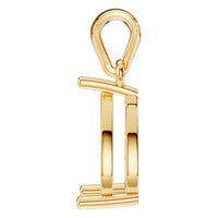 PE-1923 Yellow Gold Pendant UNSET - Side View
