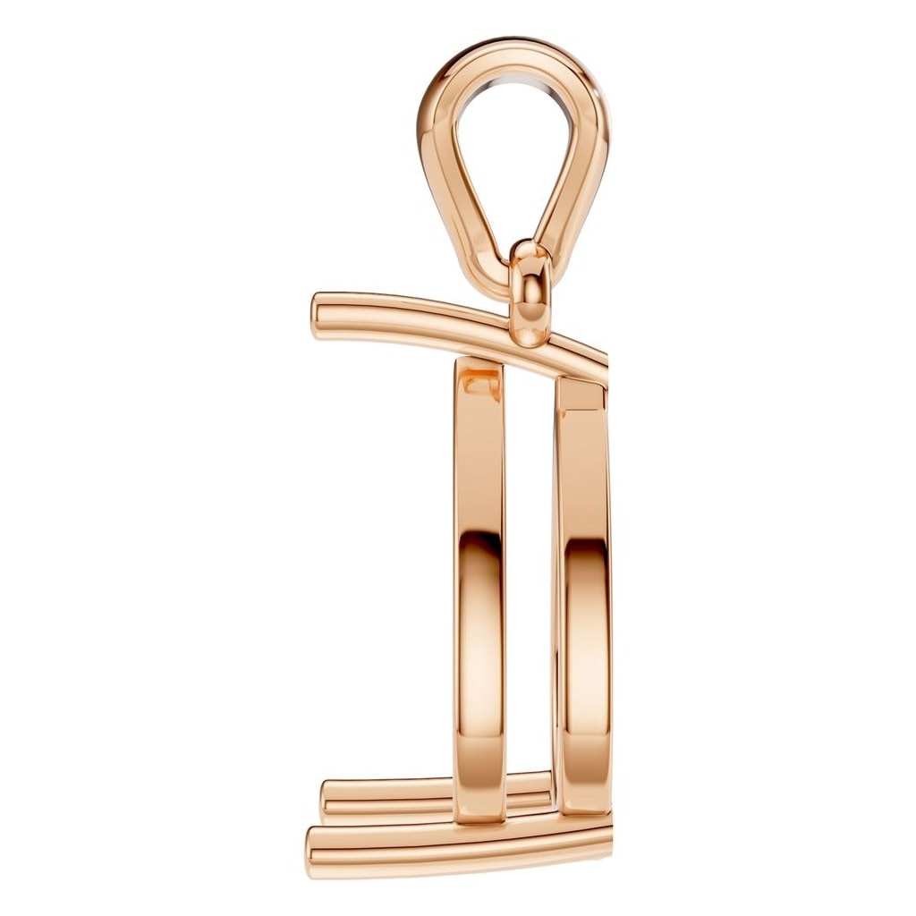 PE-1923 Rose Gold Pendant UNSET - Side View
