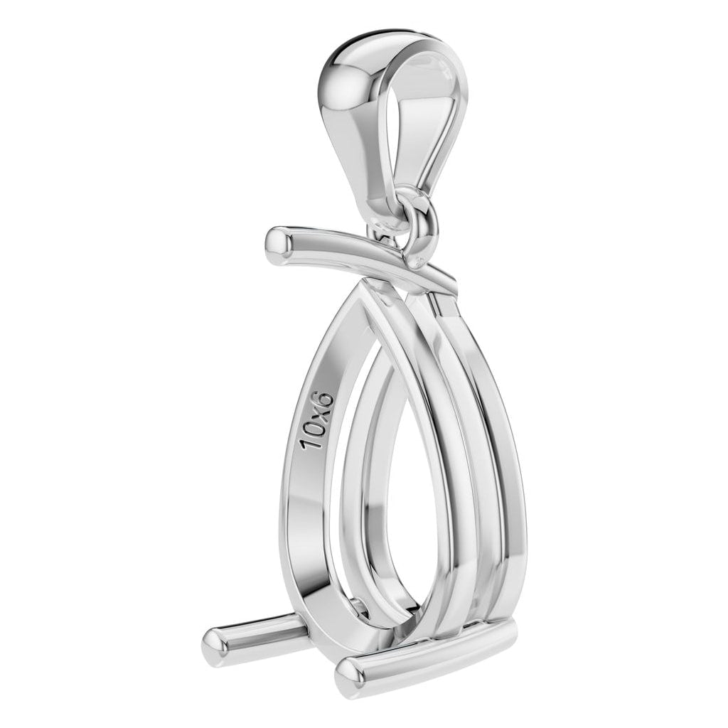 PE-1923 White Gold Pendant UNSET - ANGLE