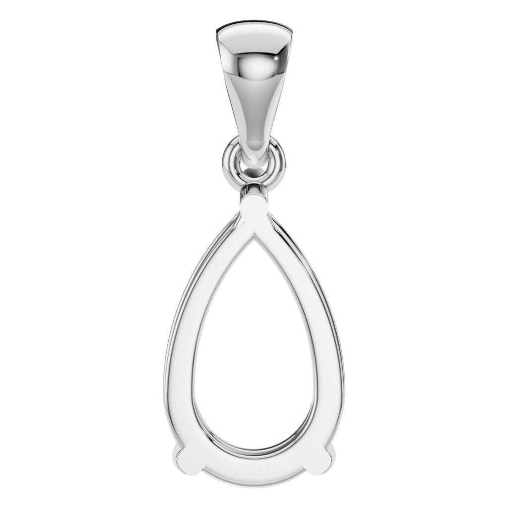 PE-1923 White Gold Pendant UNSET - BACK