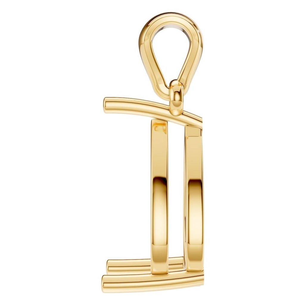 PE-1923 Yellow Gold Pendant UNSET - Side View