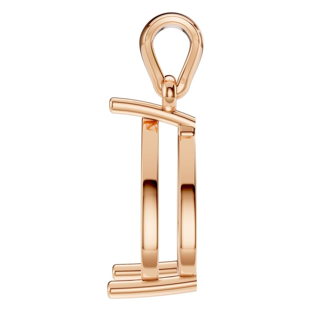 PE-1923 Rose Gold Pendant UNSET - Side View