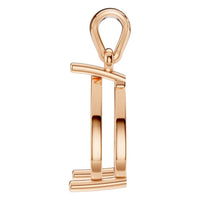 PE-1923 Rose Gold Pendant UNSET - Side View