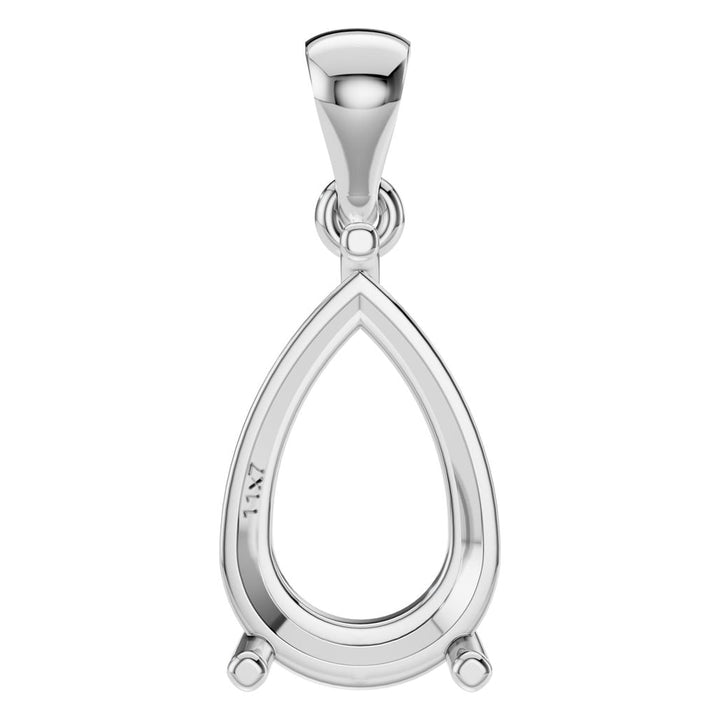 Solitaire Pendant Mounting - Pear 11x7mm