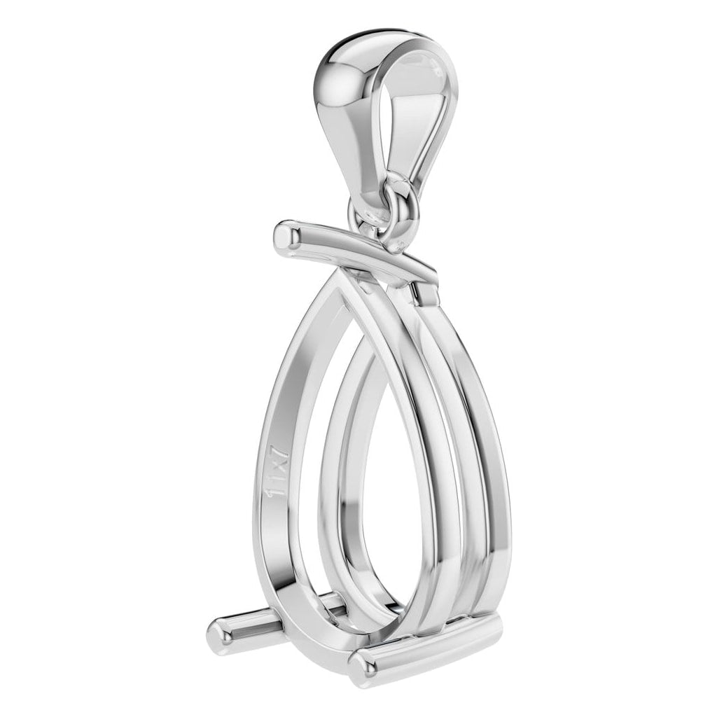 PE-1923 White Gold Pendant UNSET - ANGLE