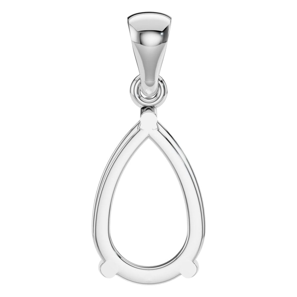 PE-1923 White Gold Pendant UNSET - BACK
