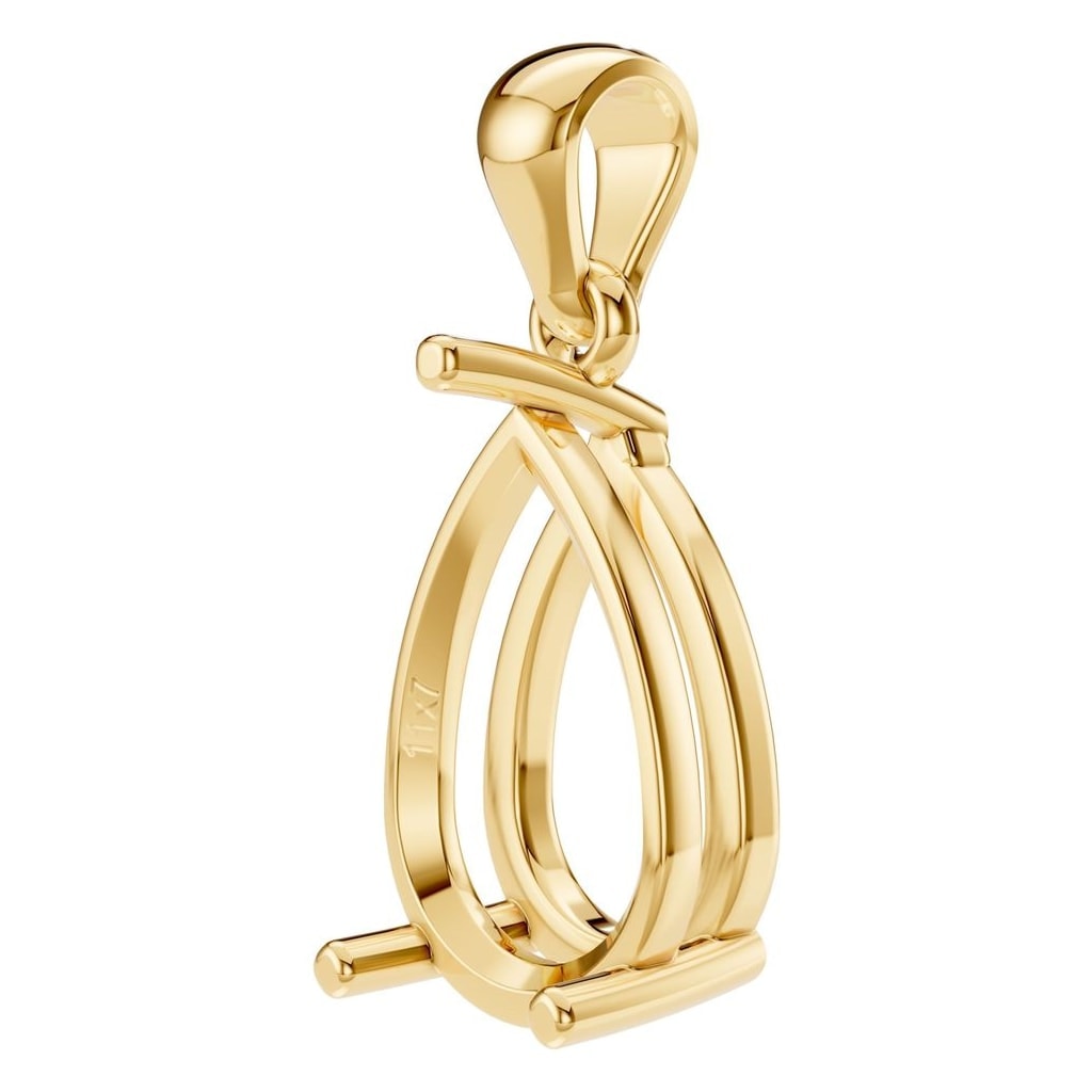 PE-1923 Yellow Gold Pendant UNSET - ANGLE