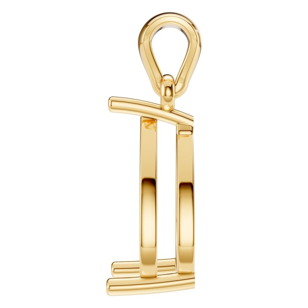 PE-1923 Yellow Gold Pendant UNSET - Side View