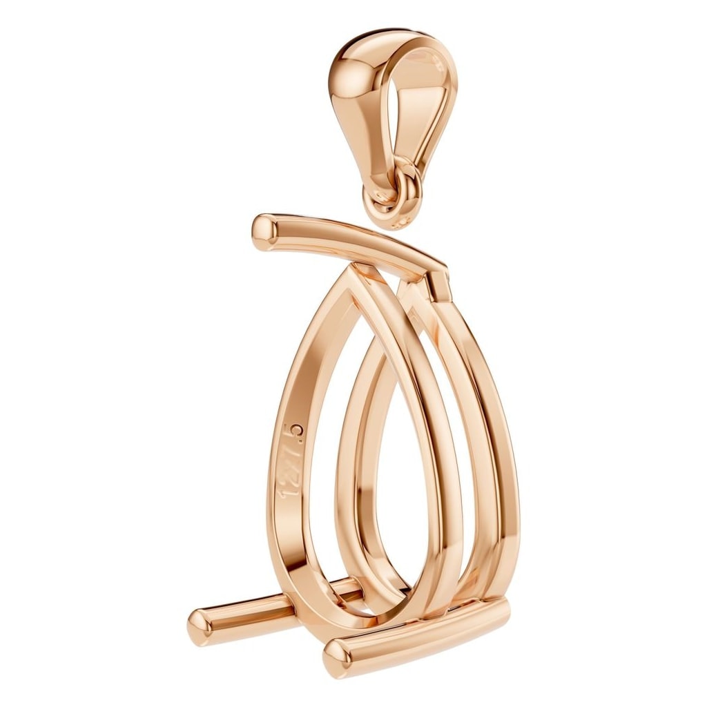 PE-1923 Rose Gold Pendant UNSET - ANGLE
