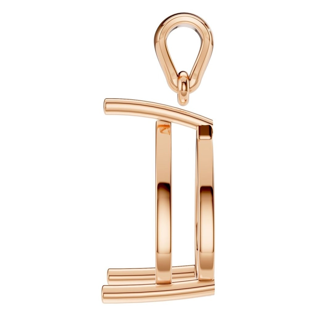 PE-1923 Rose Gold Pendant UNSET - Side View