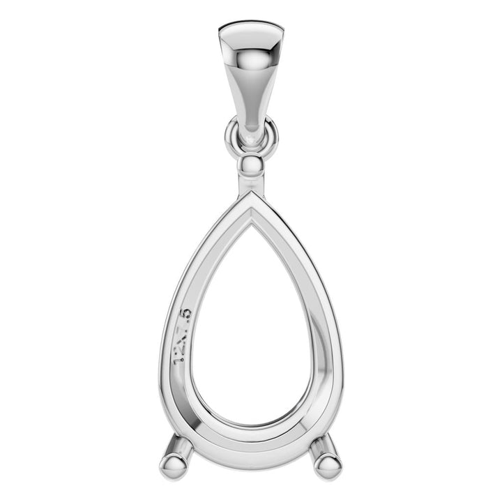 Solitaire Pendant Mounting - Pear 12x7.5mm