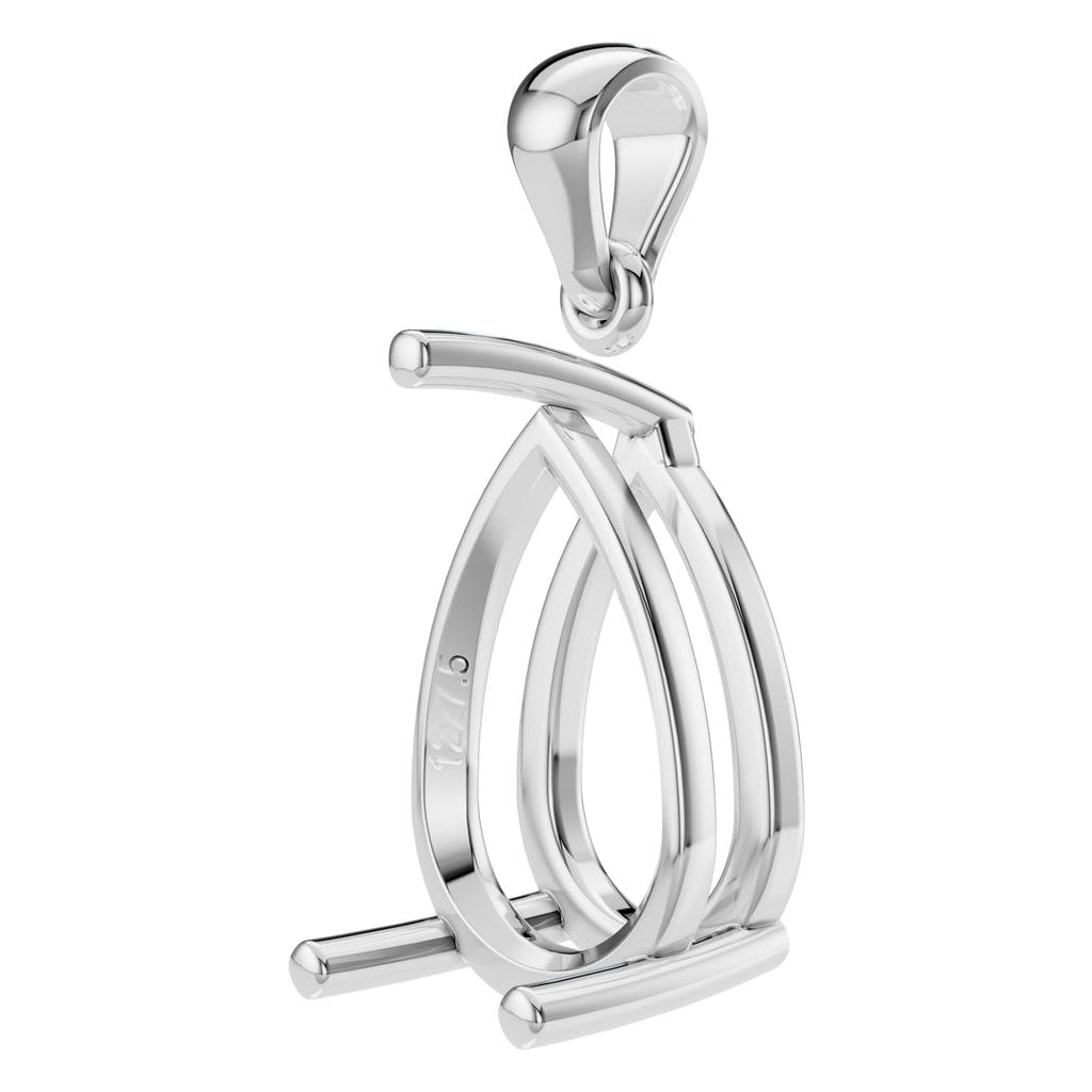 PE-1923 White Gold Pendant UNSET - ANGLE