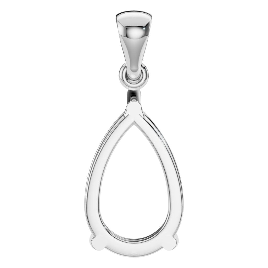 PE-1923 White Gold Pendant UNSET - BACK