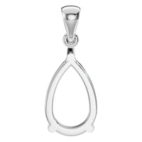 PE-1923 White Gold Pendant UNSET - BACK