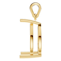 PE-1923 Yellow Gold Pendant UNSET - Side View