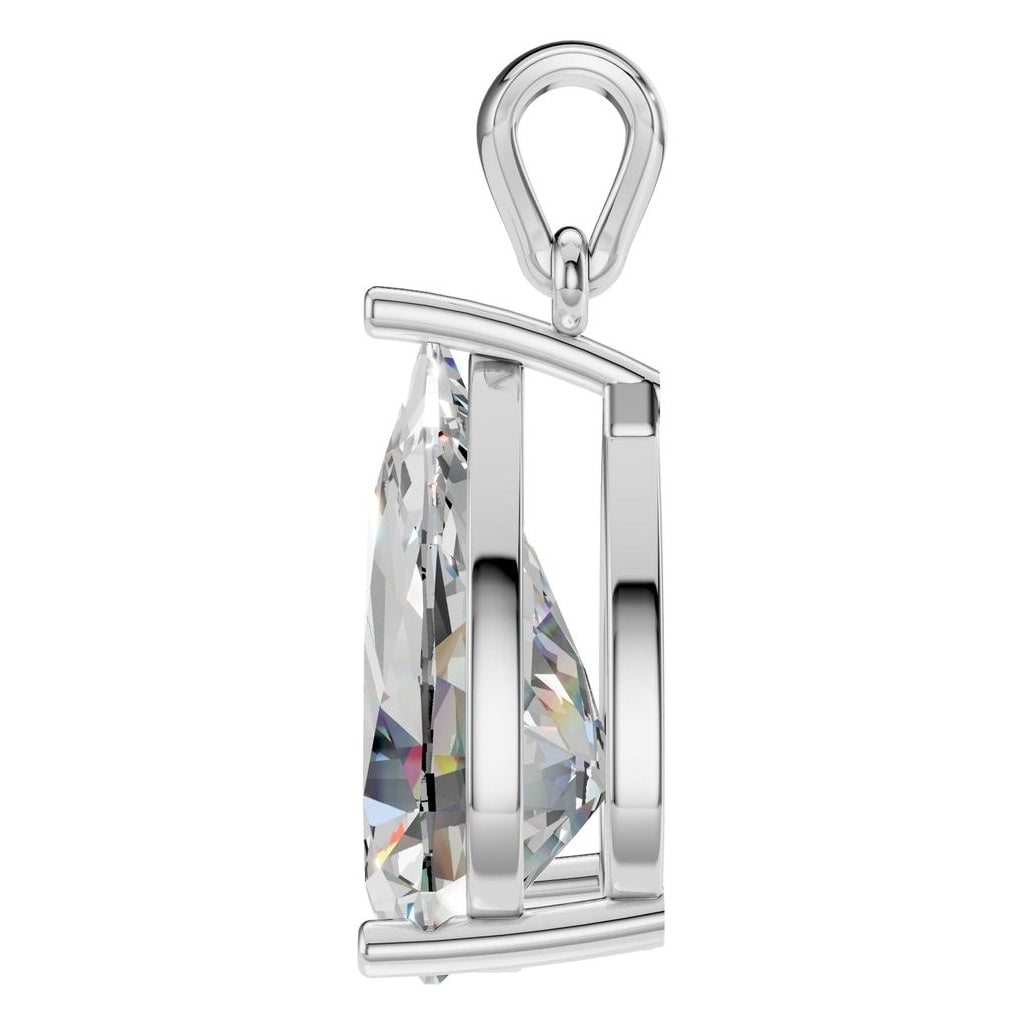 PE-1923 White Gold Pendant SET - Side View
