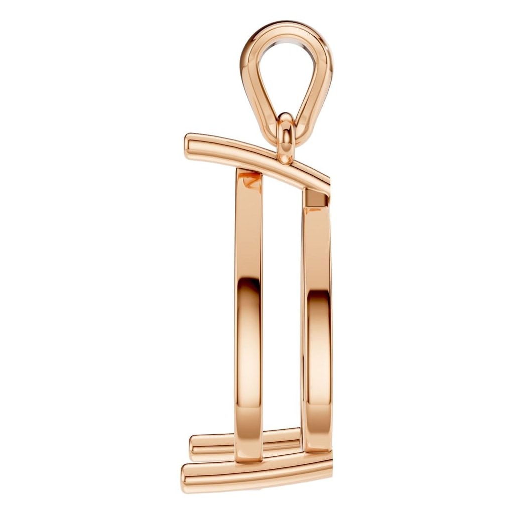PE-1923 Rose Gold Pendant UNSET - Side View