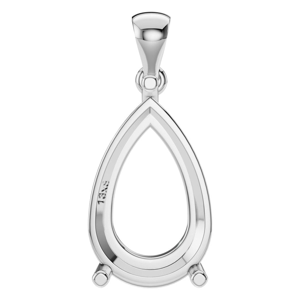 PE-1923 White Gold Pendant UNSET - Main View