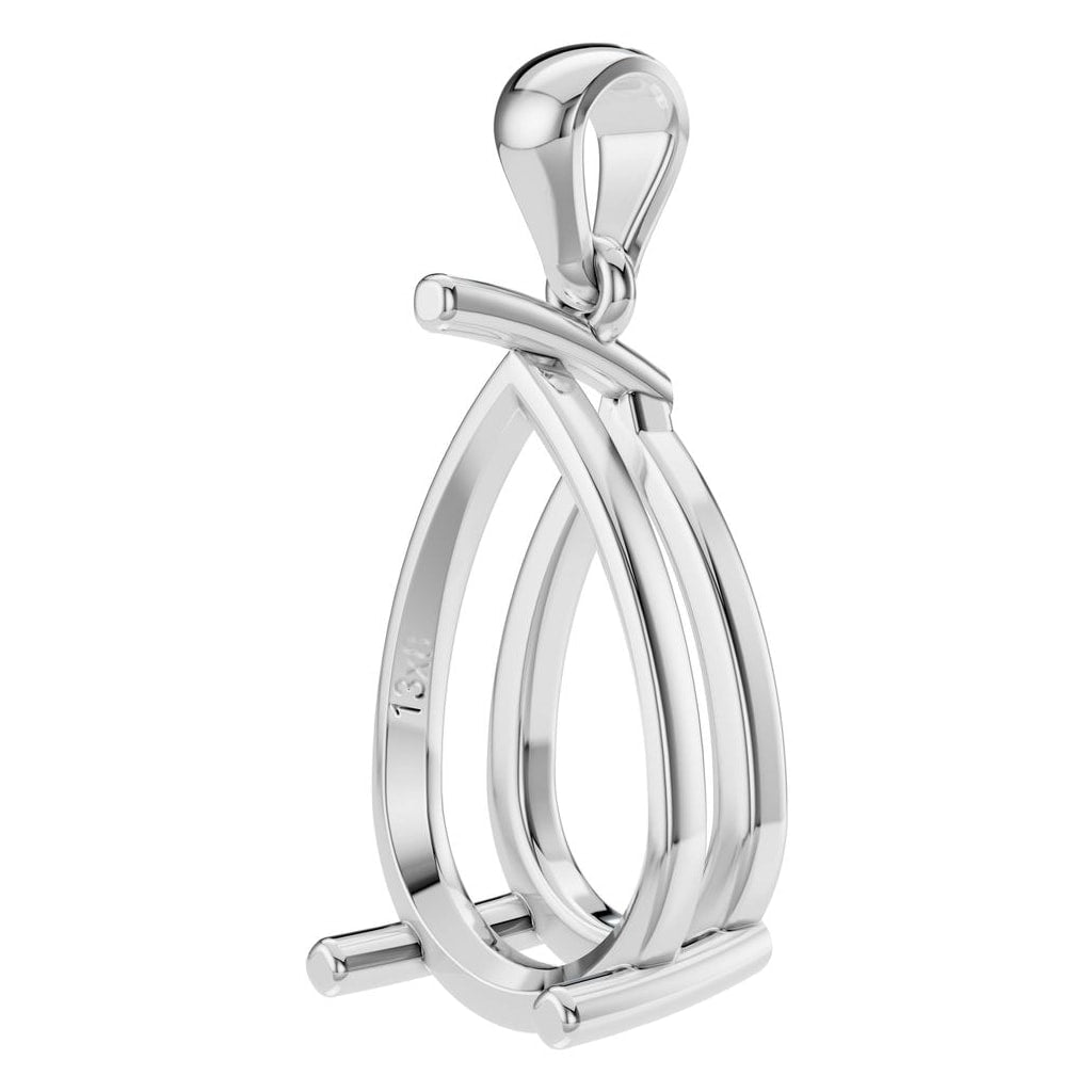 PE-1923 White Gold Pendant UNSET - ANGLE