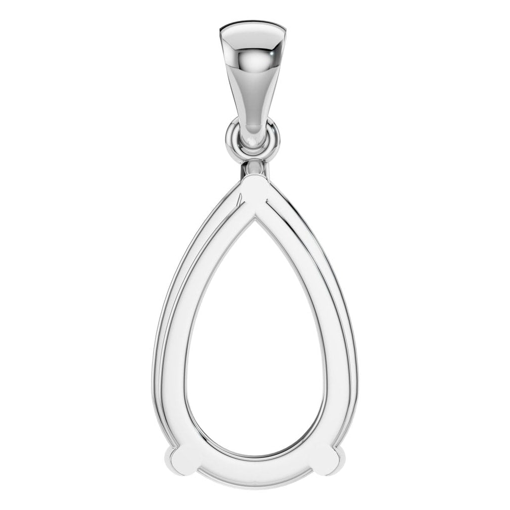PE-1923 White Gold Pendant UNSET - BACK
