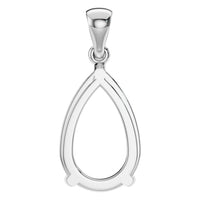 PE-1923 White Gold Pendant UNSET - BACK