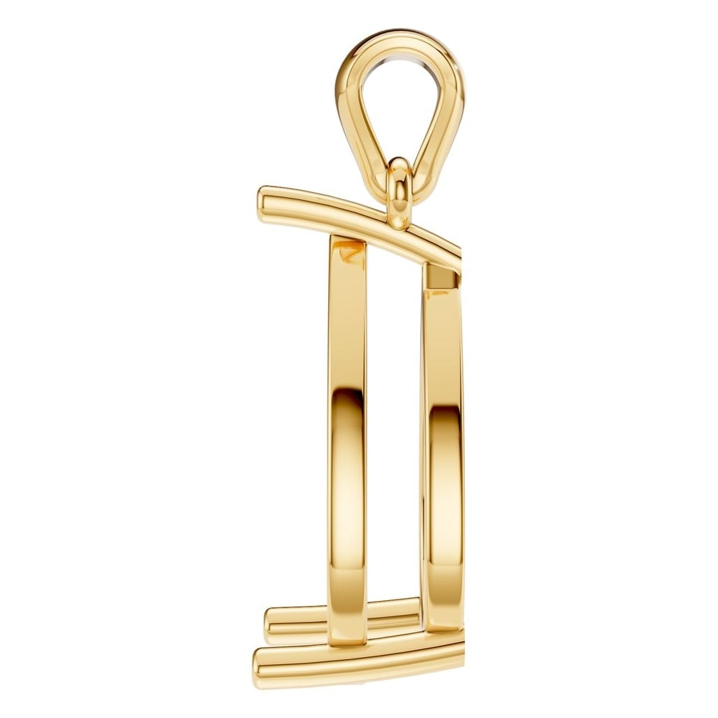 PE-1923 Yellow Gold Pendant UNSET - Side View
