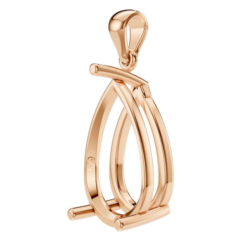 PE-1923 Rose Gold Pendant UNSET - ANGLE