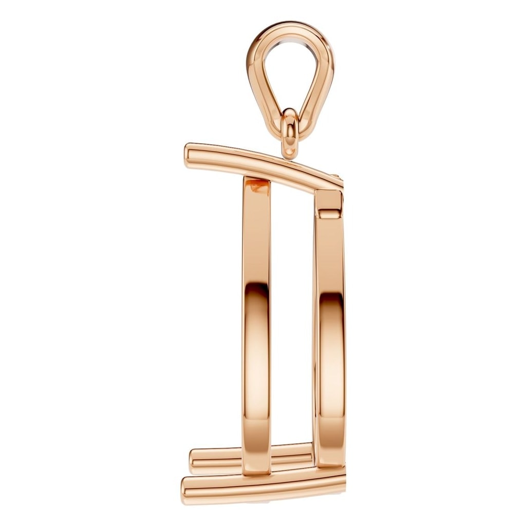 PE-1923 Rose Gold Pendant UNSET - Side View