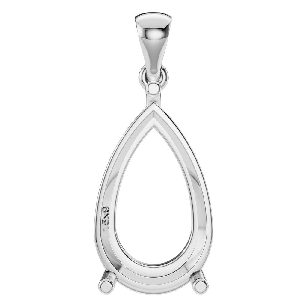 PE-1923 White Gold Pendant UNSET - Main View