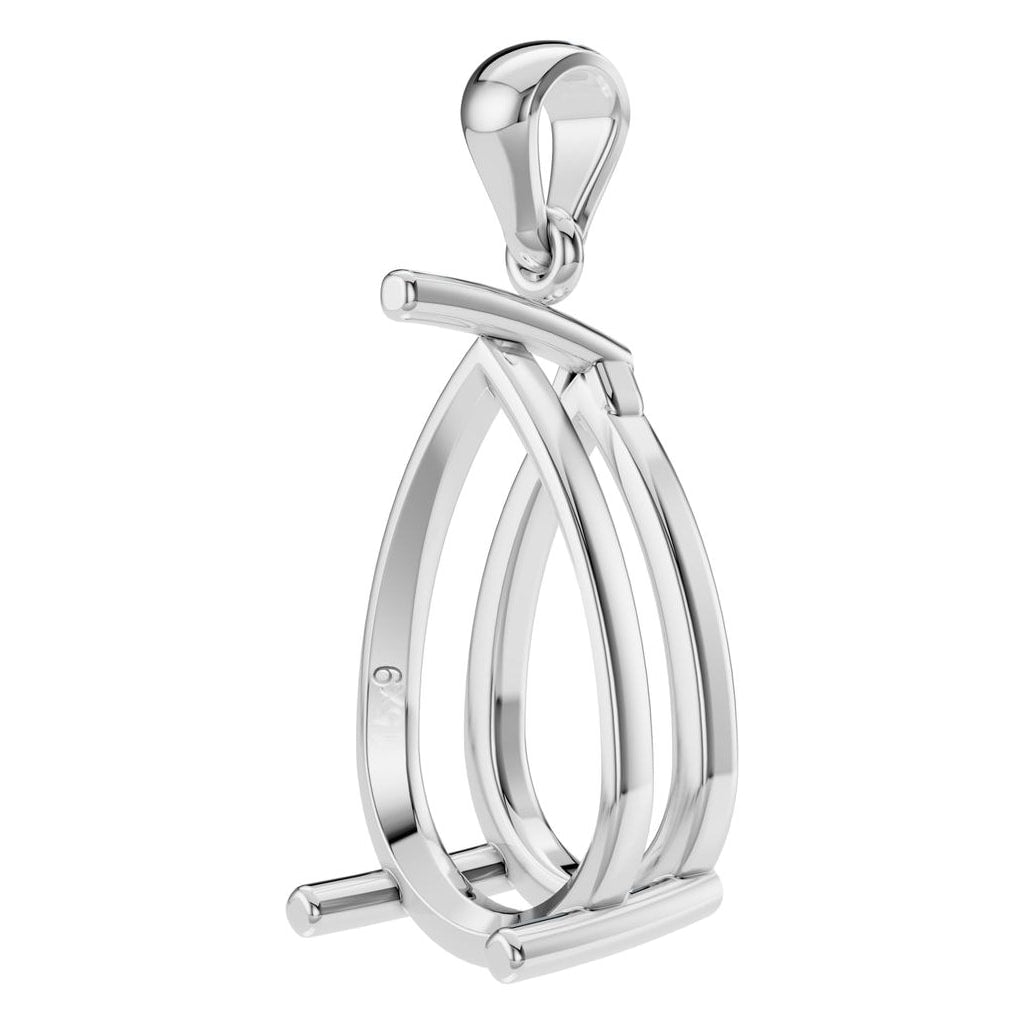 PE-1923 White Gold Pendant UNSET - ANGLE