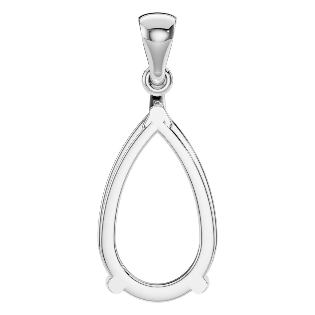 PE-1923 White Gold Pendant UNSET - BACK
