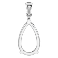 PE-1923 White Gold Pendant UNSET - BACK