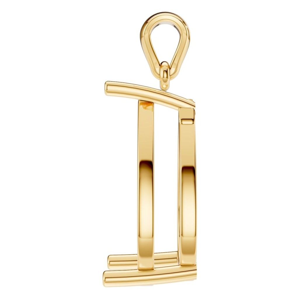 PE-1923 Yellow Gold Pendant UNSET - Side View