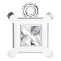 PE-1923 White Gold Pendant SET - BACK