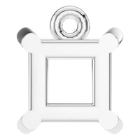 PE-1923 White Gold Pendant UNSET - BACK