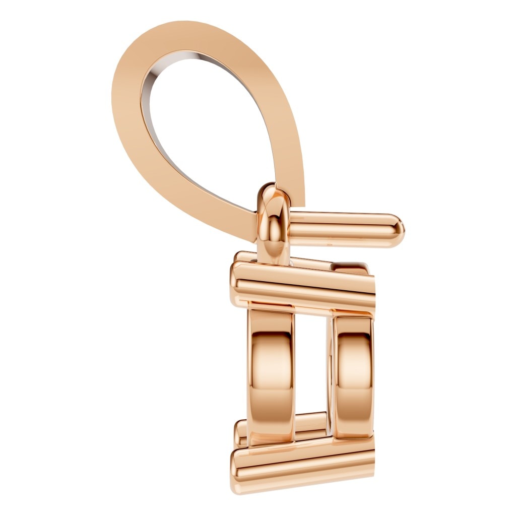 PE-1923 Rose Gold Pendant UNSET - Side View