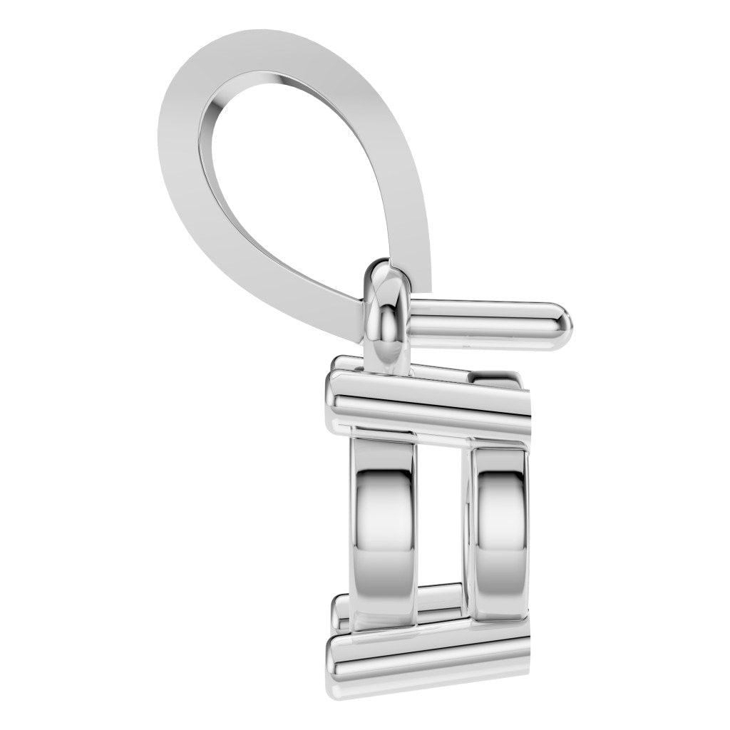 PE-1923 White Gold Pendant UNSET - Side View