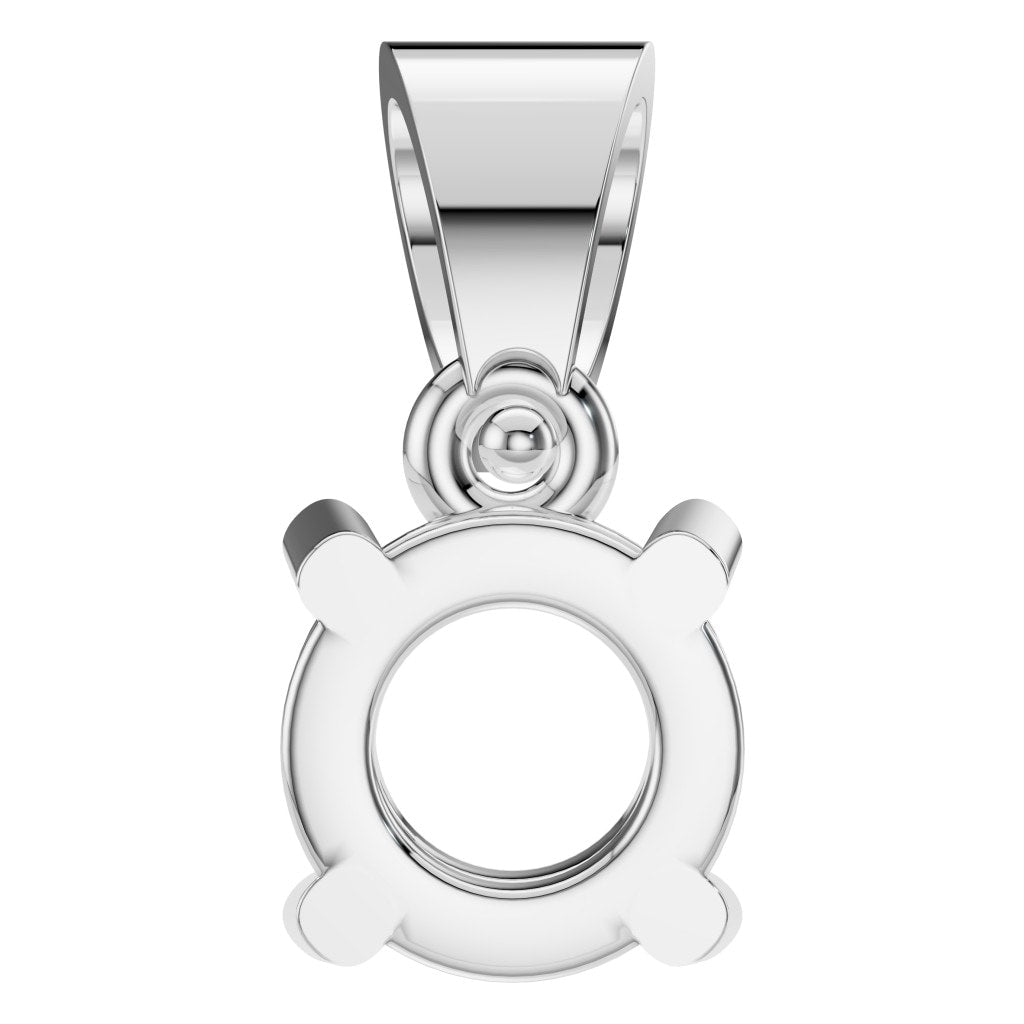 PE-1923 White Gold Pendant UNSET - BACK