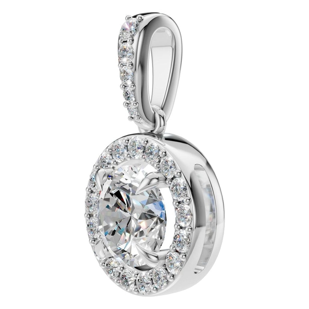 PE-2296 White Gold Pendant SET - ANGLE