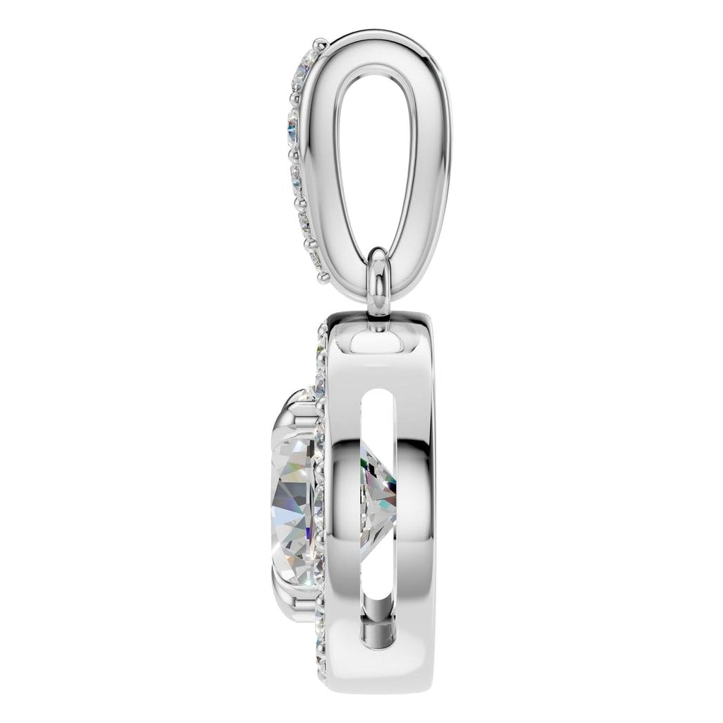PE-2296 White Gold Pendant SET - Side View