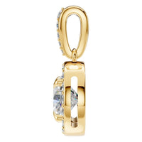 PE-2296 Yellow Gold Pendant SET - Side View