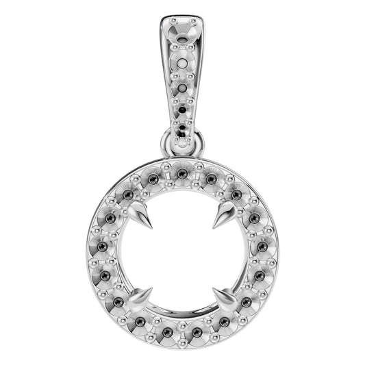 PE-2296 White Gold Pendant UNSET - Main View