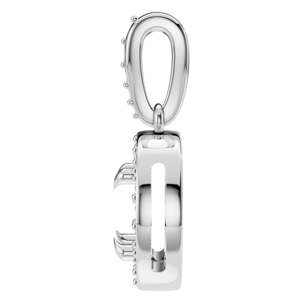 PE-2296 White Gold Pendant UNSET - Side View