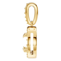 PE-2296 Yellow Gold Pendant UNSET - Side View