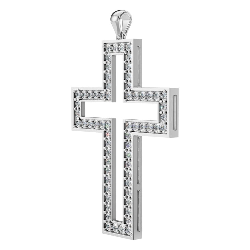 PE-2543 White Gold Pendant SET - ANGLE